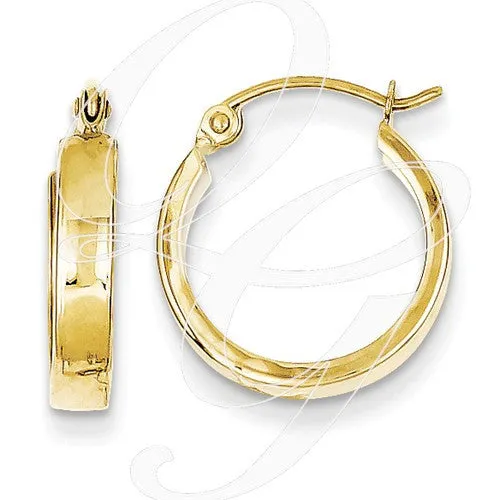 10K Square Tube Hoop Earrings