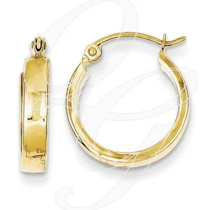 10K Square Tube Hoop Earrings