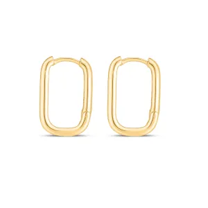 14K Gold Paperclip Huggies