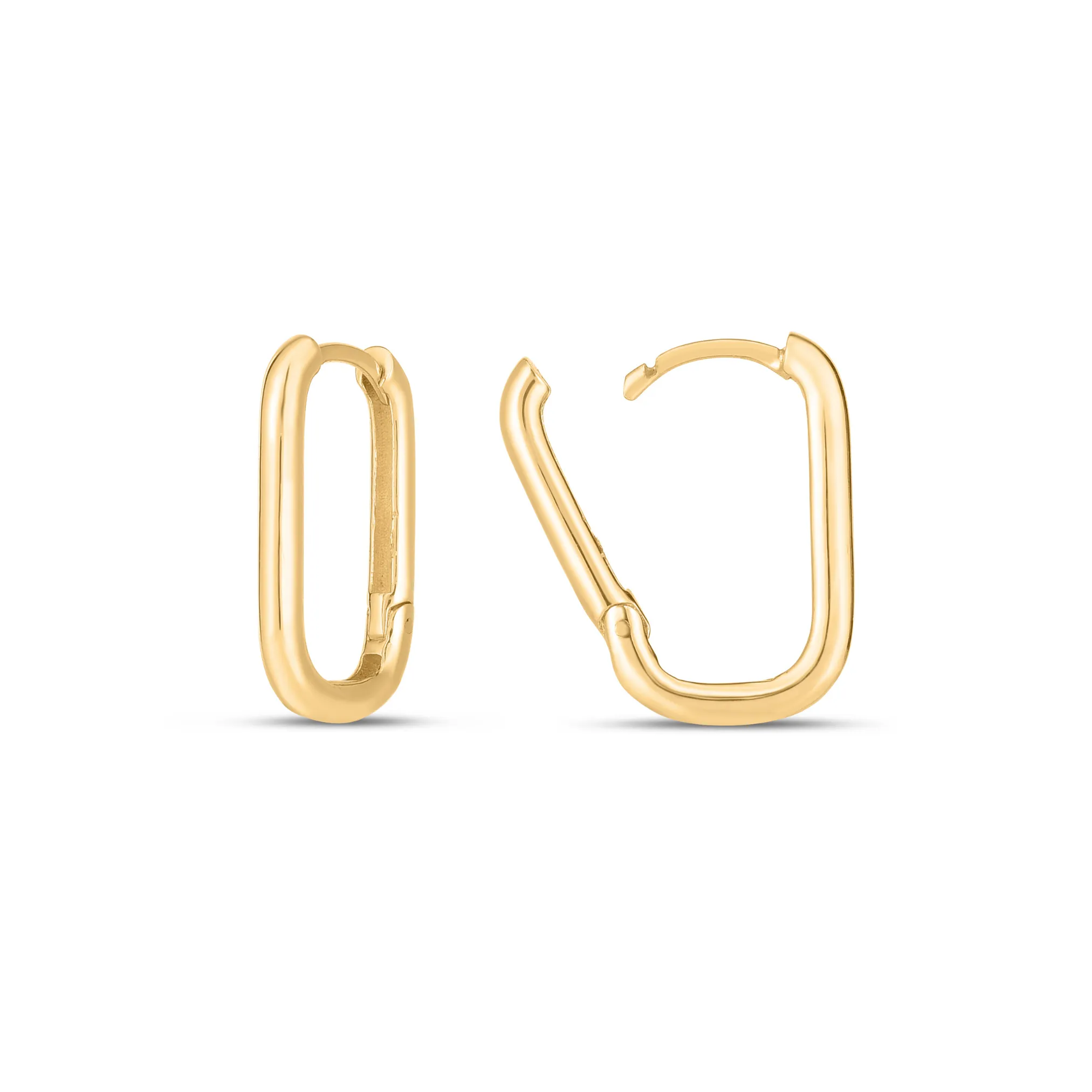 14K Gold Paperclip Huggies