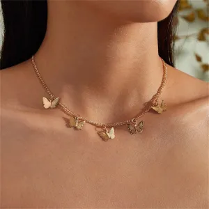18K Gold-Plated Butterfly Station Choker