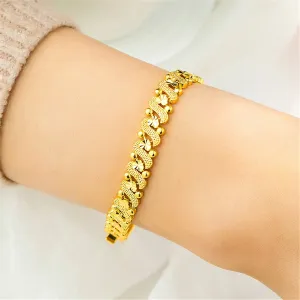 18K Gold-Plated Floral Swirl Chain Bracelet