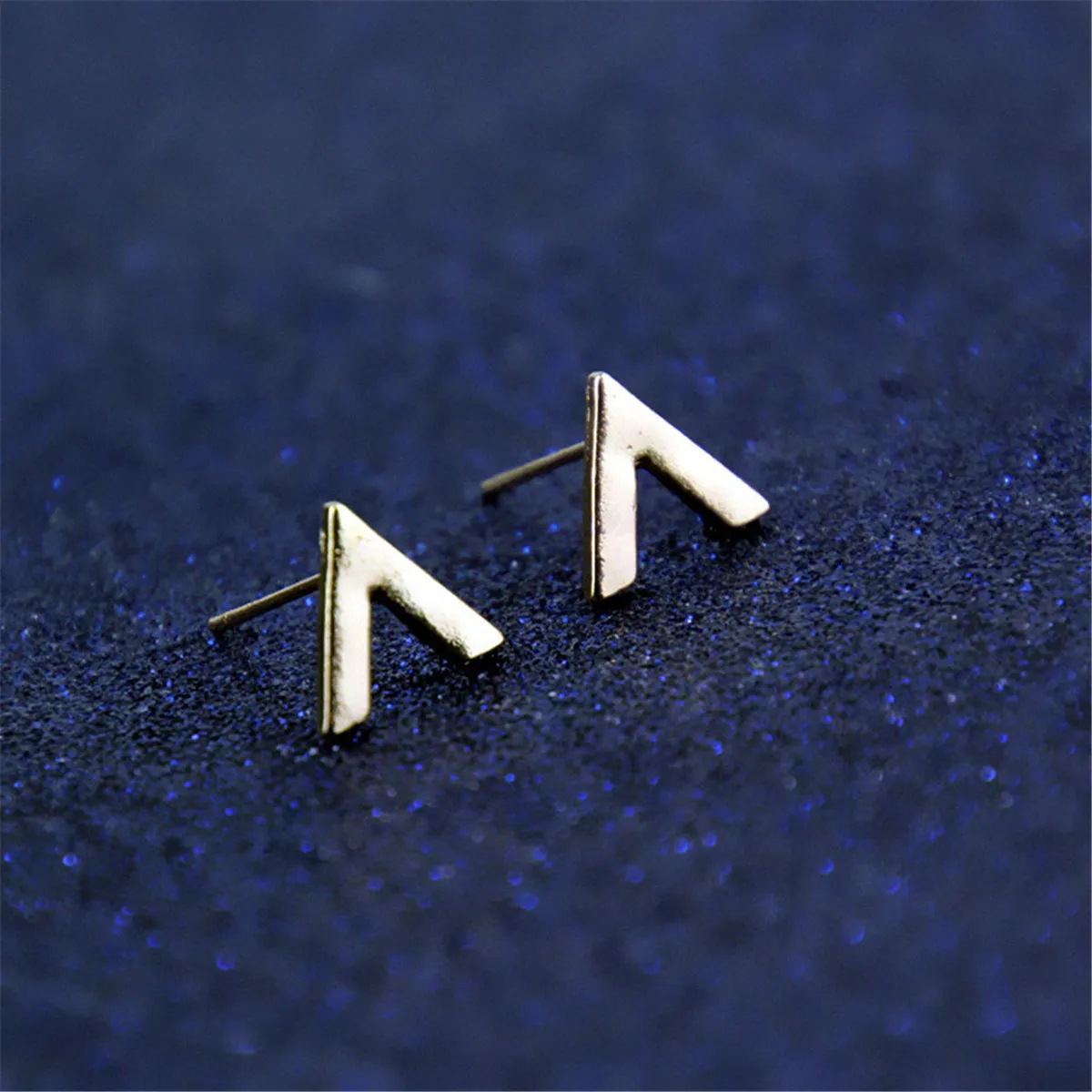 18K Gold-Plated Letter V Stud Earrings