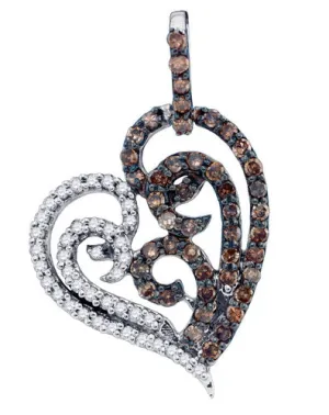 5/8CT-DIA NATURAL BROWN HEART PENDANT