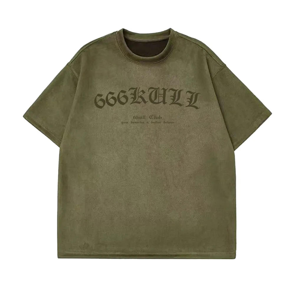 6Kull Suede Bone Wing Design T-shirt