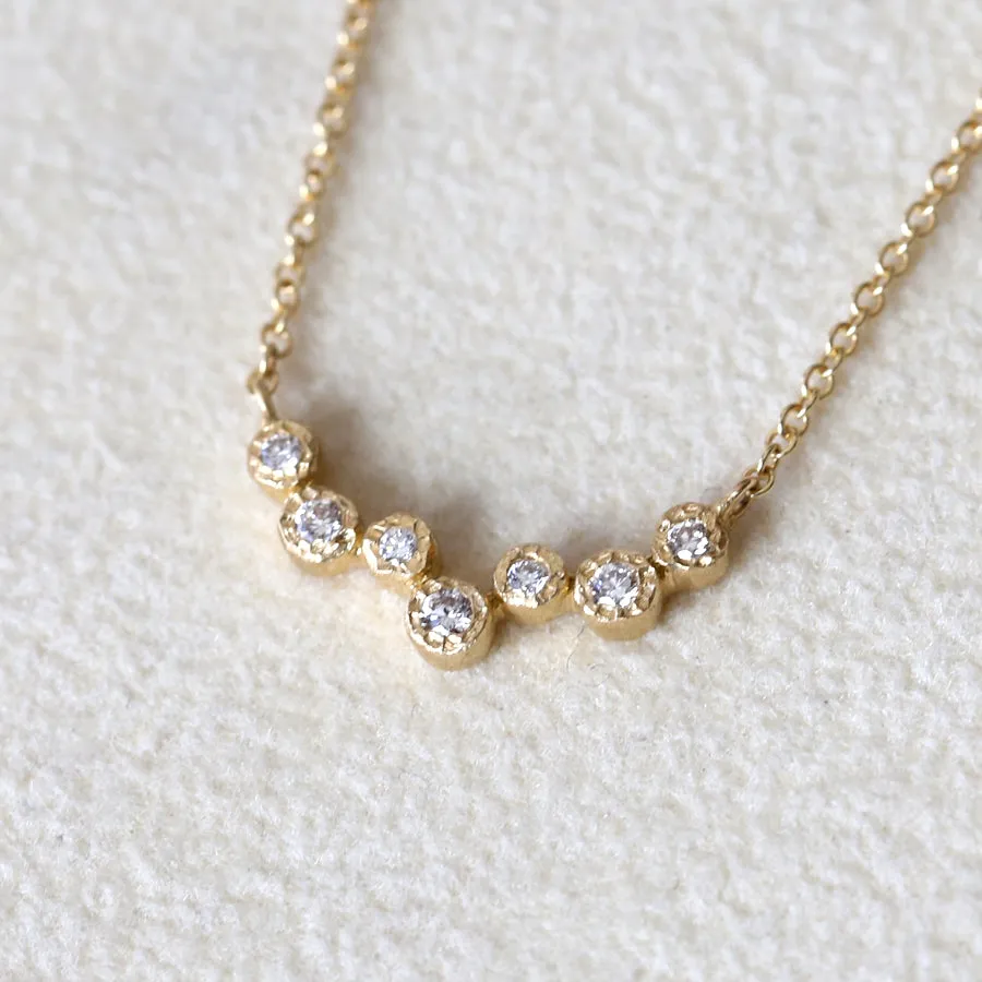 7 textured bezel necklace