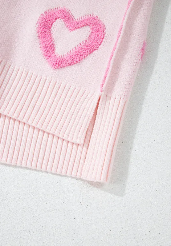 Adore Me High-Low Heart Long Sleeve Sweater