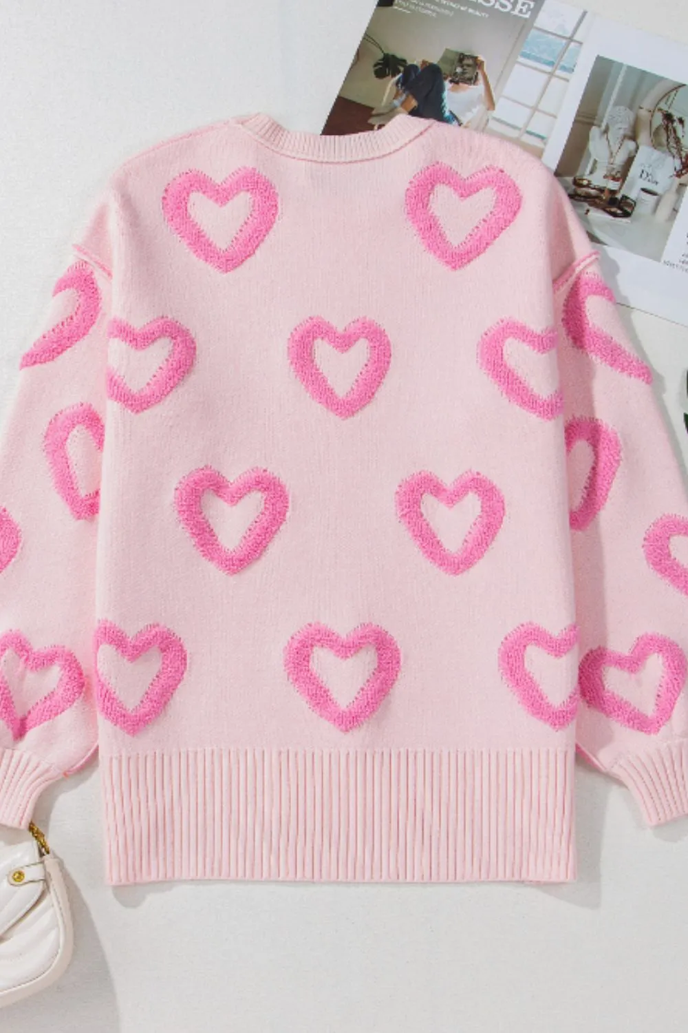 Adore Me High-Low Heart Long Sleeve Sweater