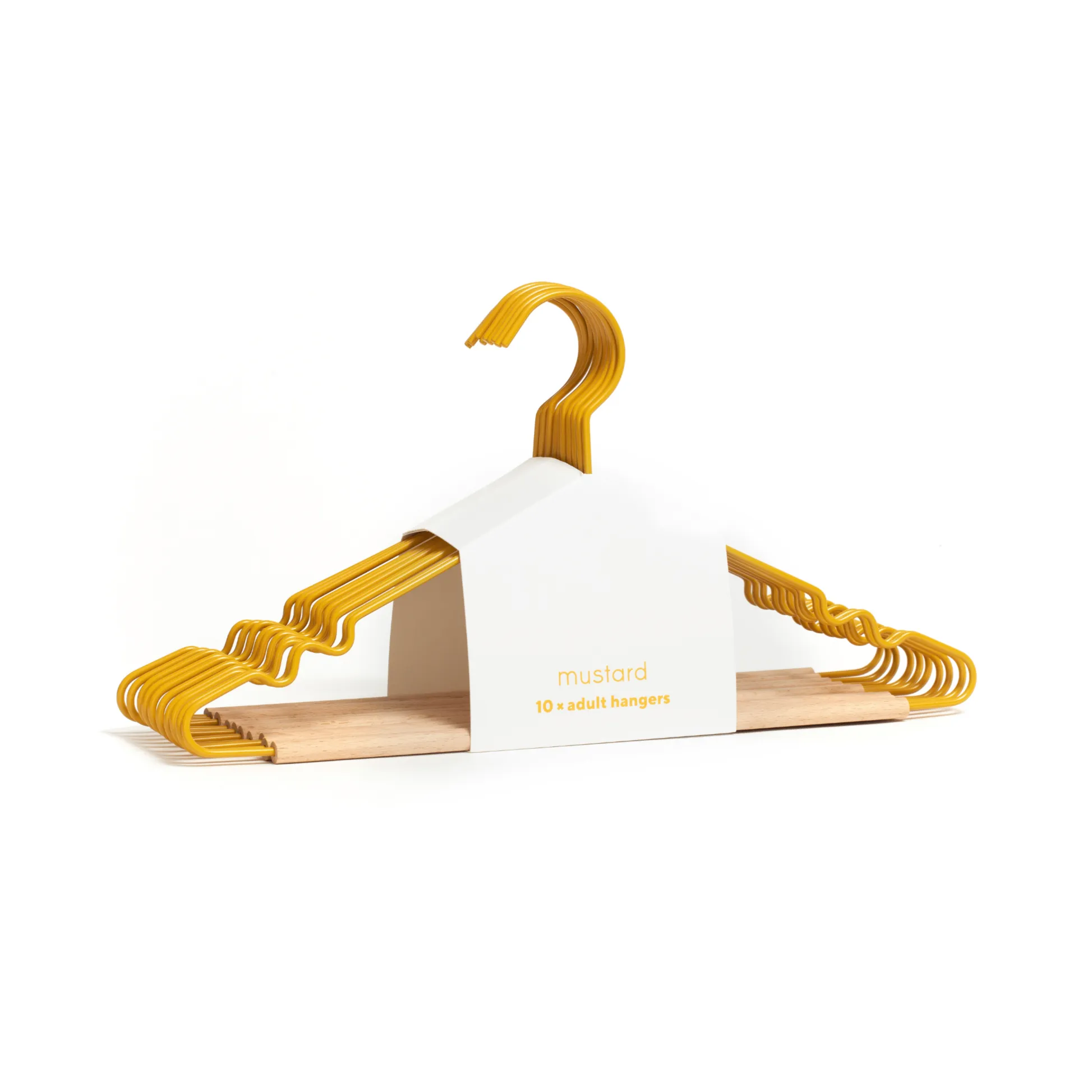 Adult Coated Wire Top Hangers Set of 10 (Mustard)