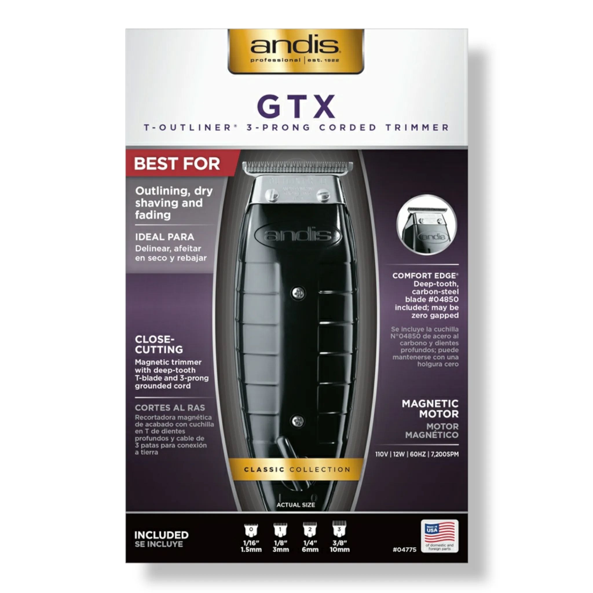 Andis GTX T-Outliner 3-Prong Corded Trimmer