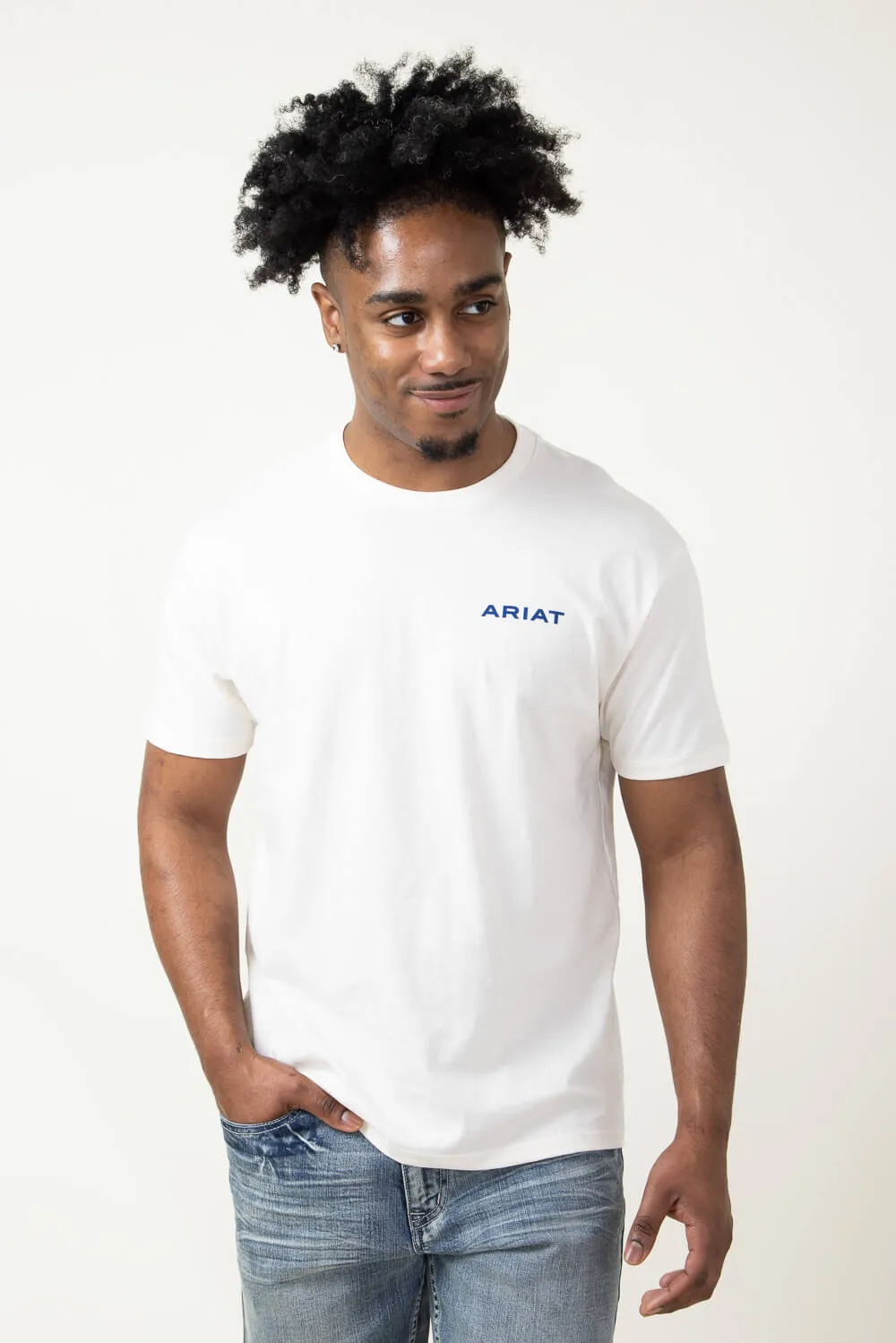 Ariat Logo T-Shirt for Men in Off White | 10051454-OFFWHITE