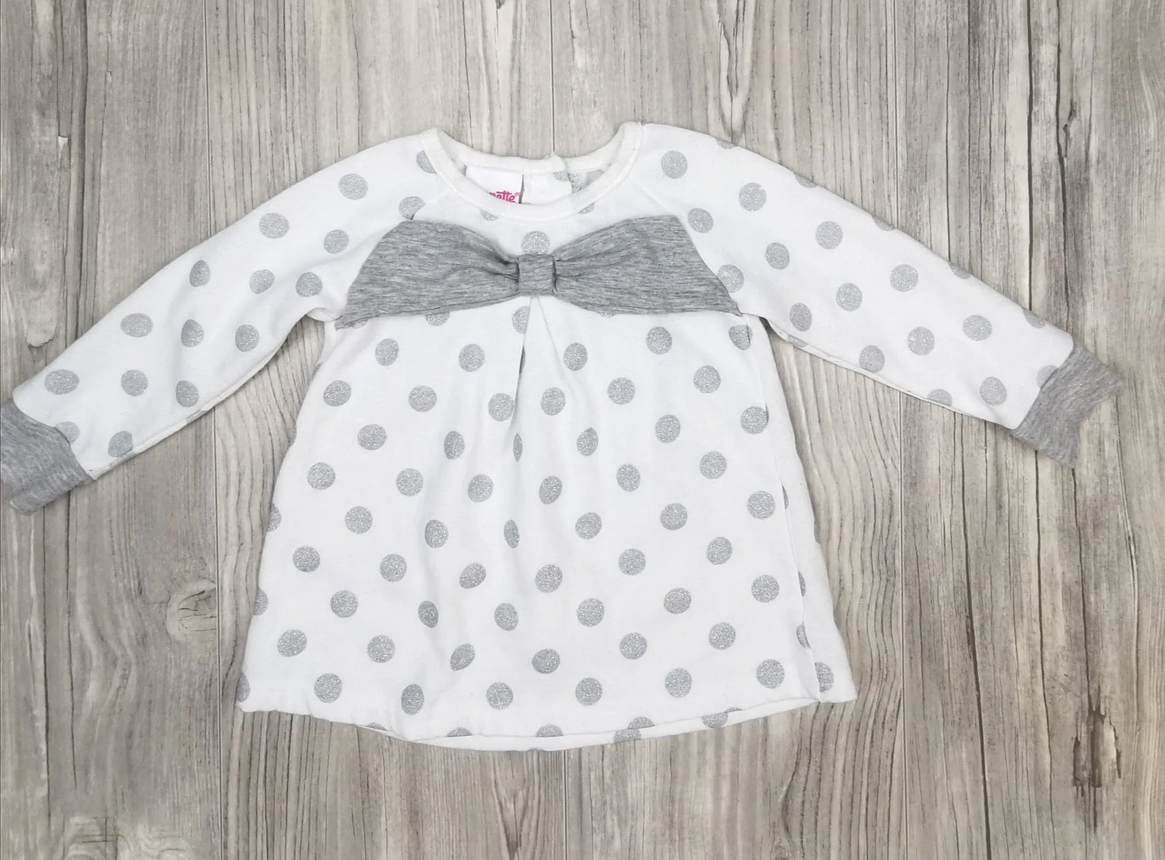 BABY GIRL SIZE 12 MONTHS - NANNETTE Kids, Soft & Cozy Polkadot Sweater EUC B32
