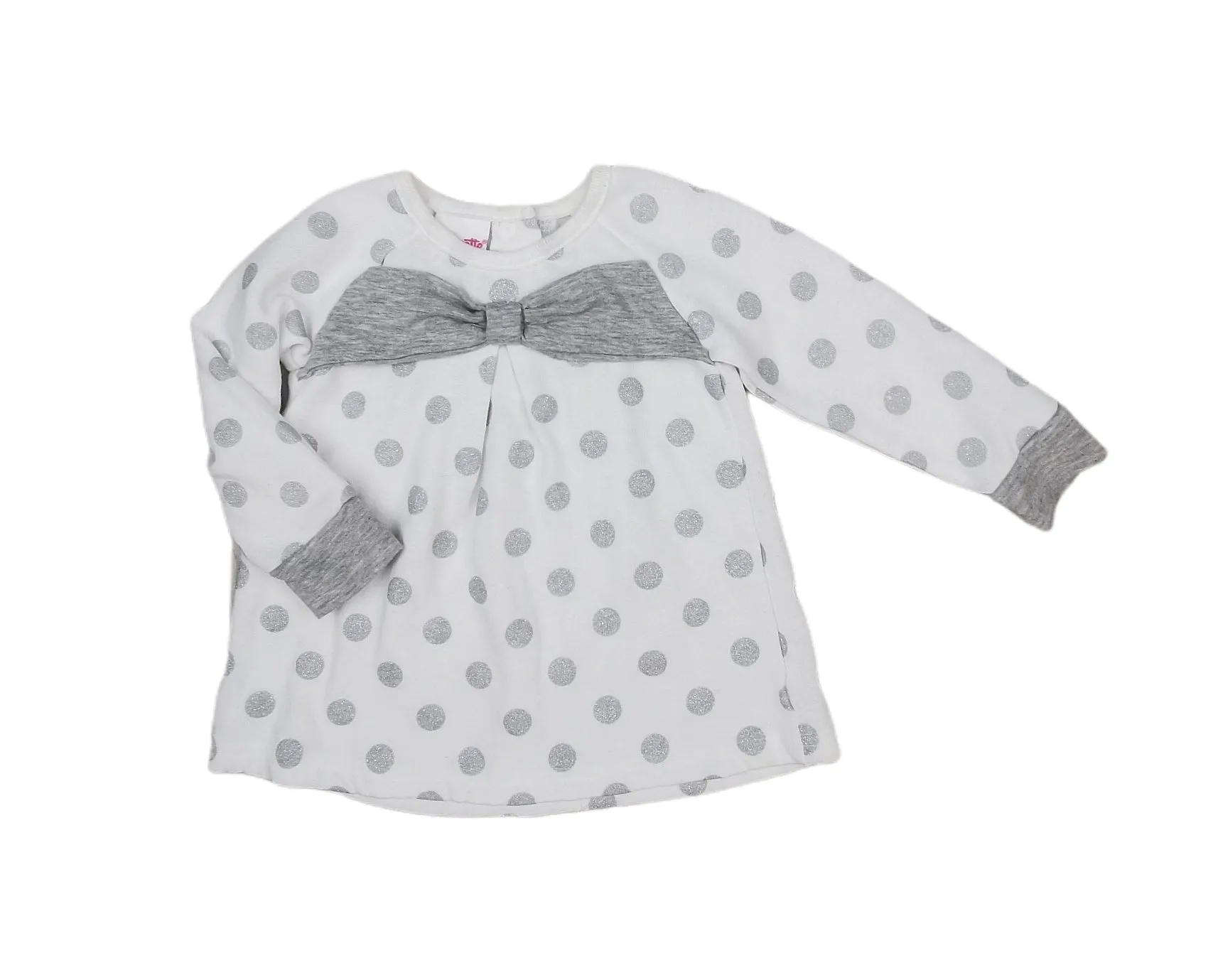 BABY GIRL SIZE 12 MONTHS - NANNETTE Kids, Soft & Cozy Polkadot Sweater EUC B32