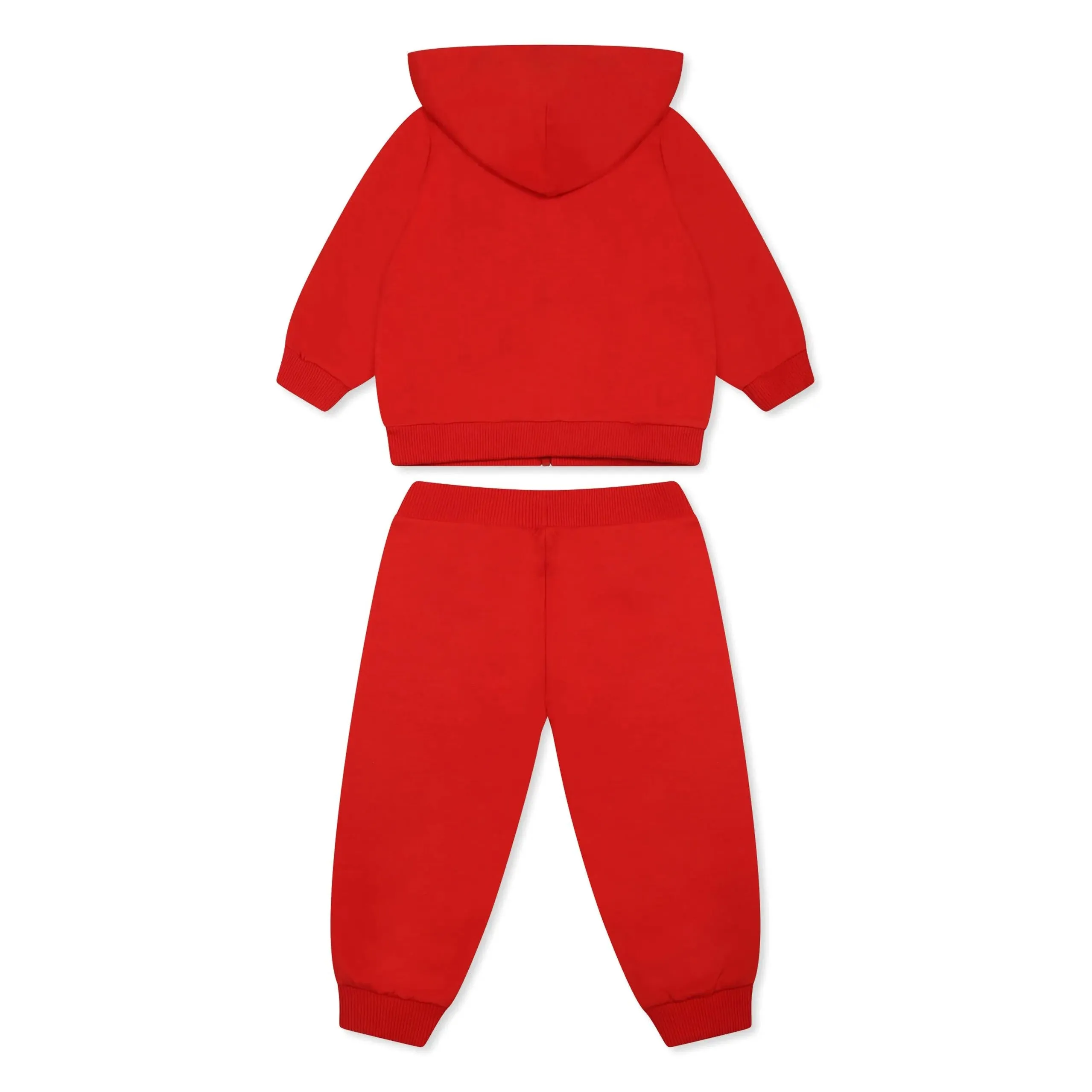 BABY ZIP UP HOODED SWEATSUIT W TOY BEAR PRINT