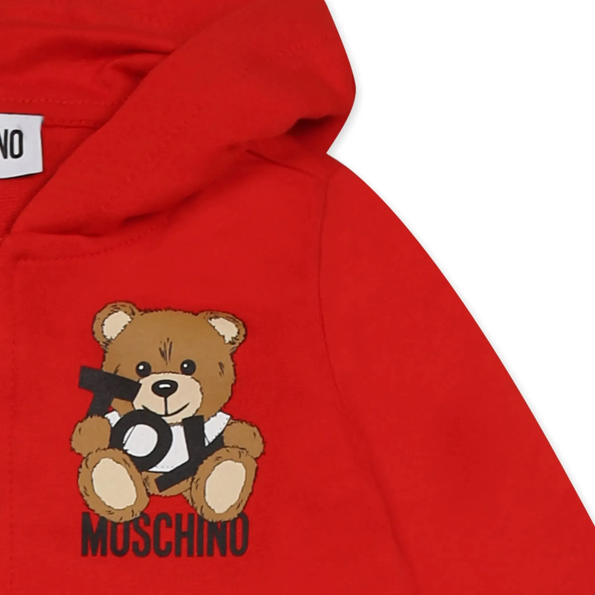 BABY ZIP UP HOODED SWEATSUIT W TOY BEAR PRINT