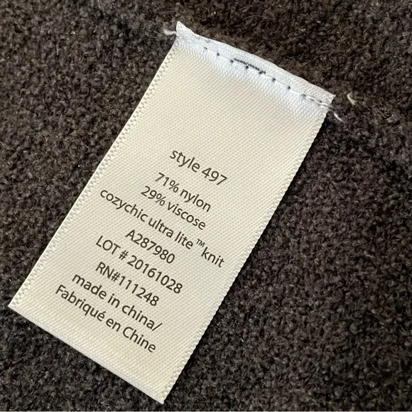 Barefoot Dreams Cozychic Ultra Lite cardigan charcoal gray longline 1X Long Card