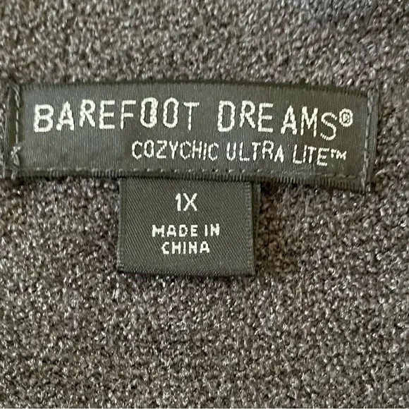 Barefoot Dreams Cozychic Ultra Lite cardigan charcoal gray longline 1X Long Card