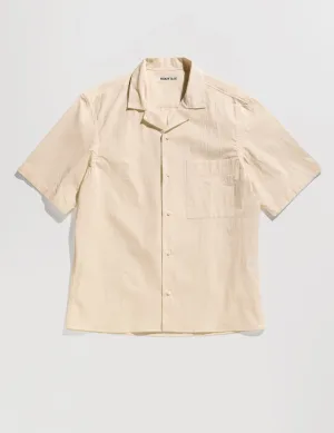 BKT18 Camp Shirt in Crinkled Cotton - Osso