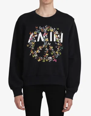 Black Amiri Peace Butterfly Oversized Sweatshirt