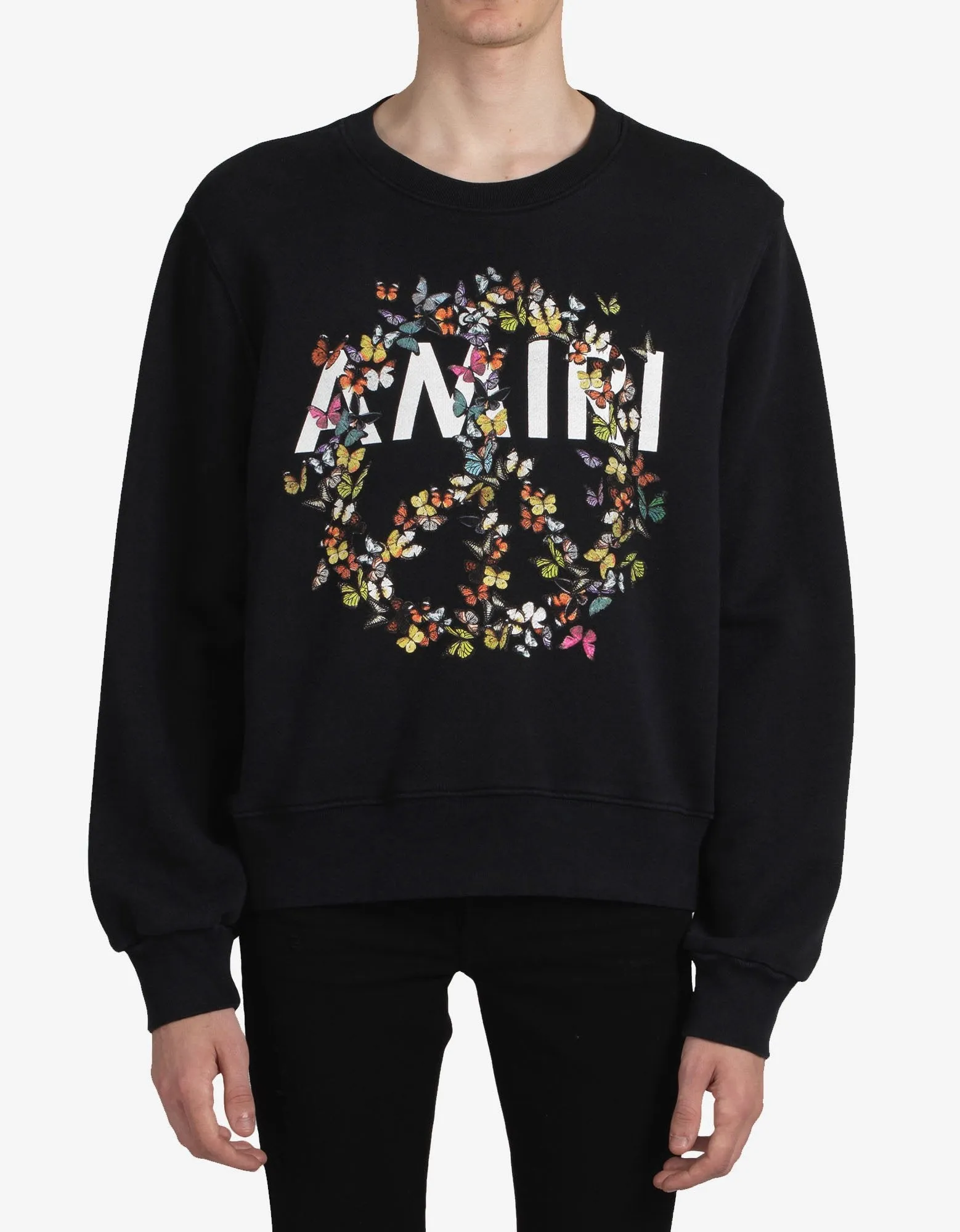 Black Amiri Peace Butterfly Oversized Sweatshirt