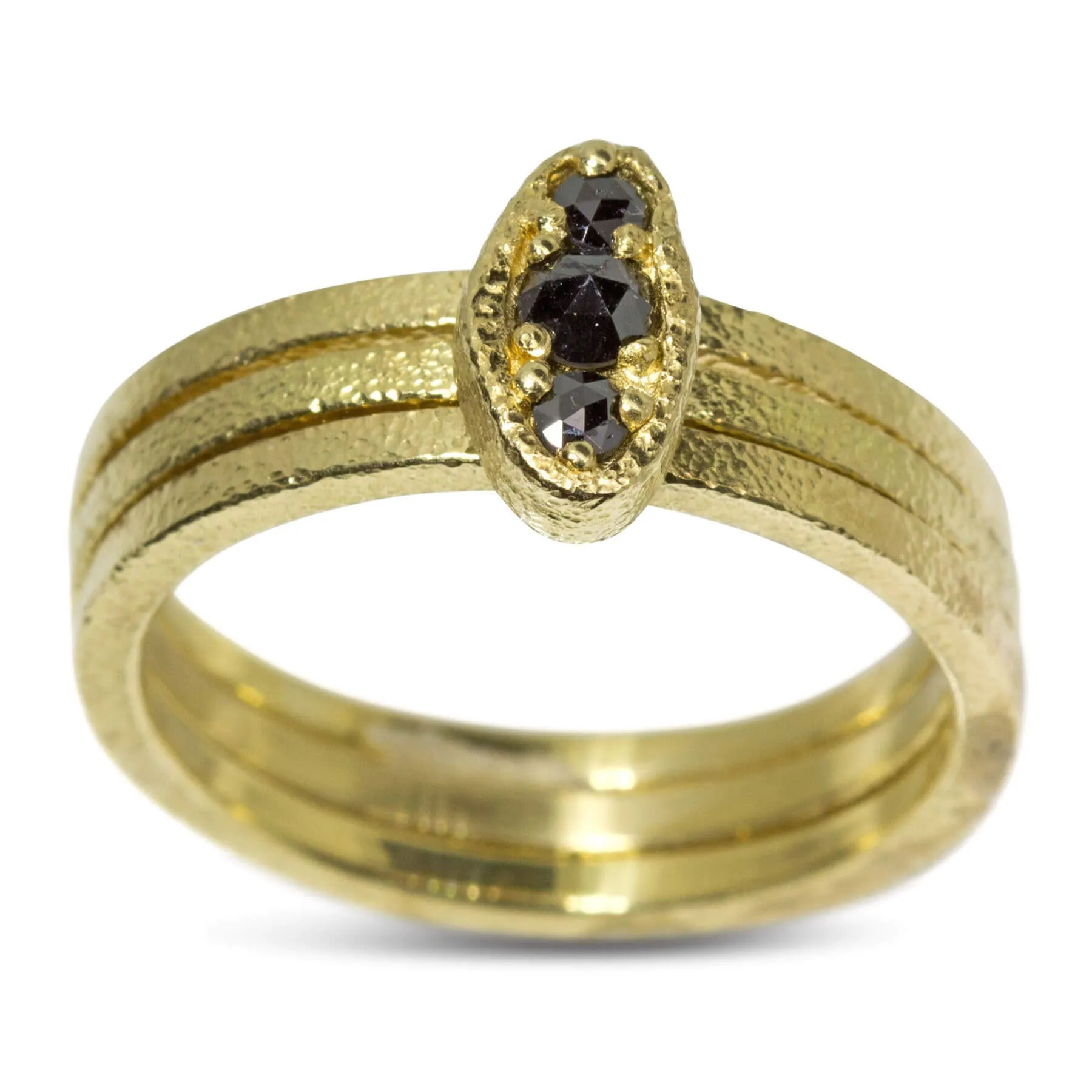 Black Diamond Puddle Ring