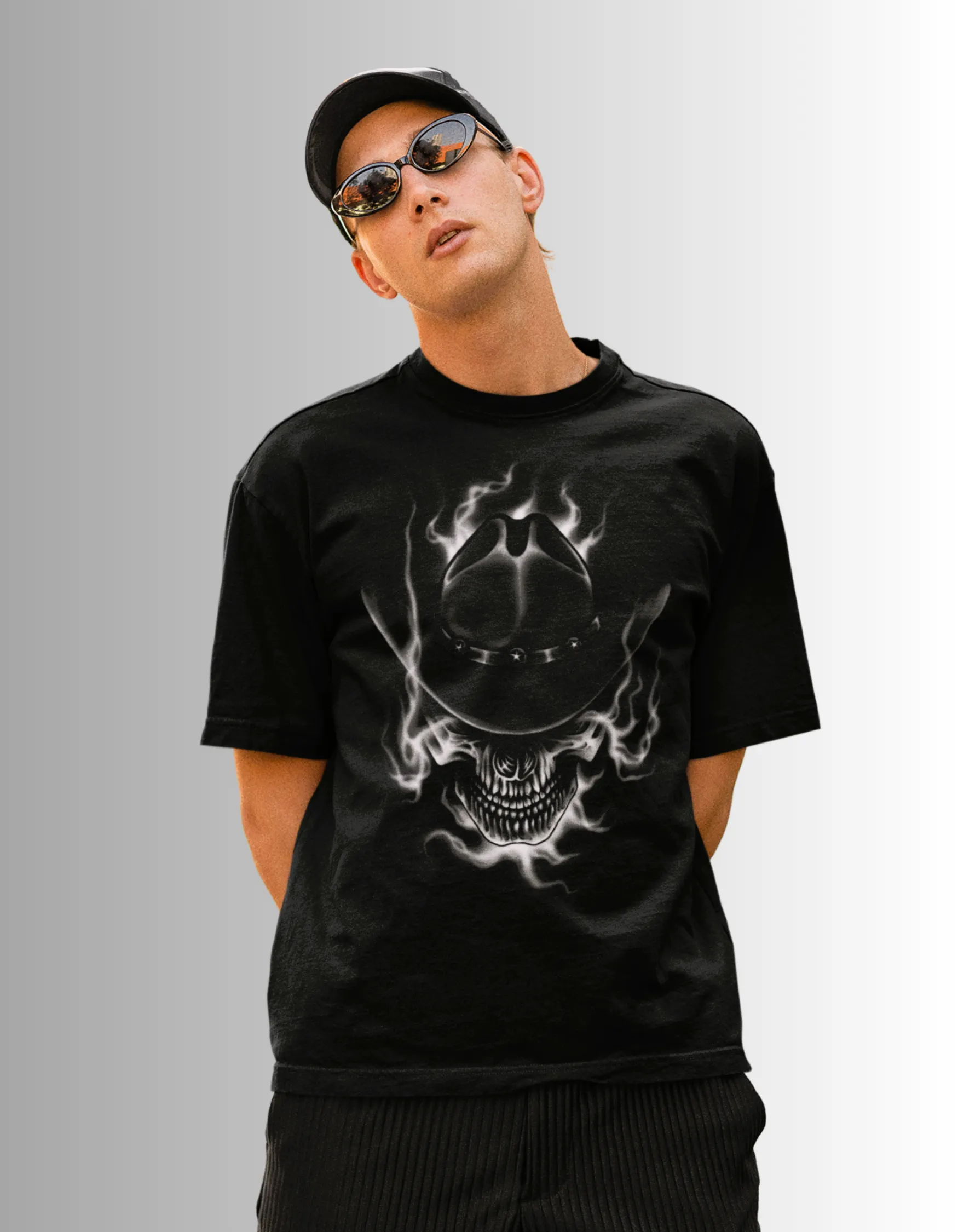 Black Skull Cowboy oversized T-shirt