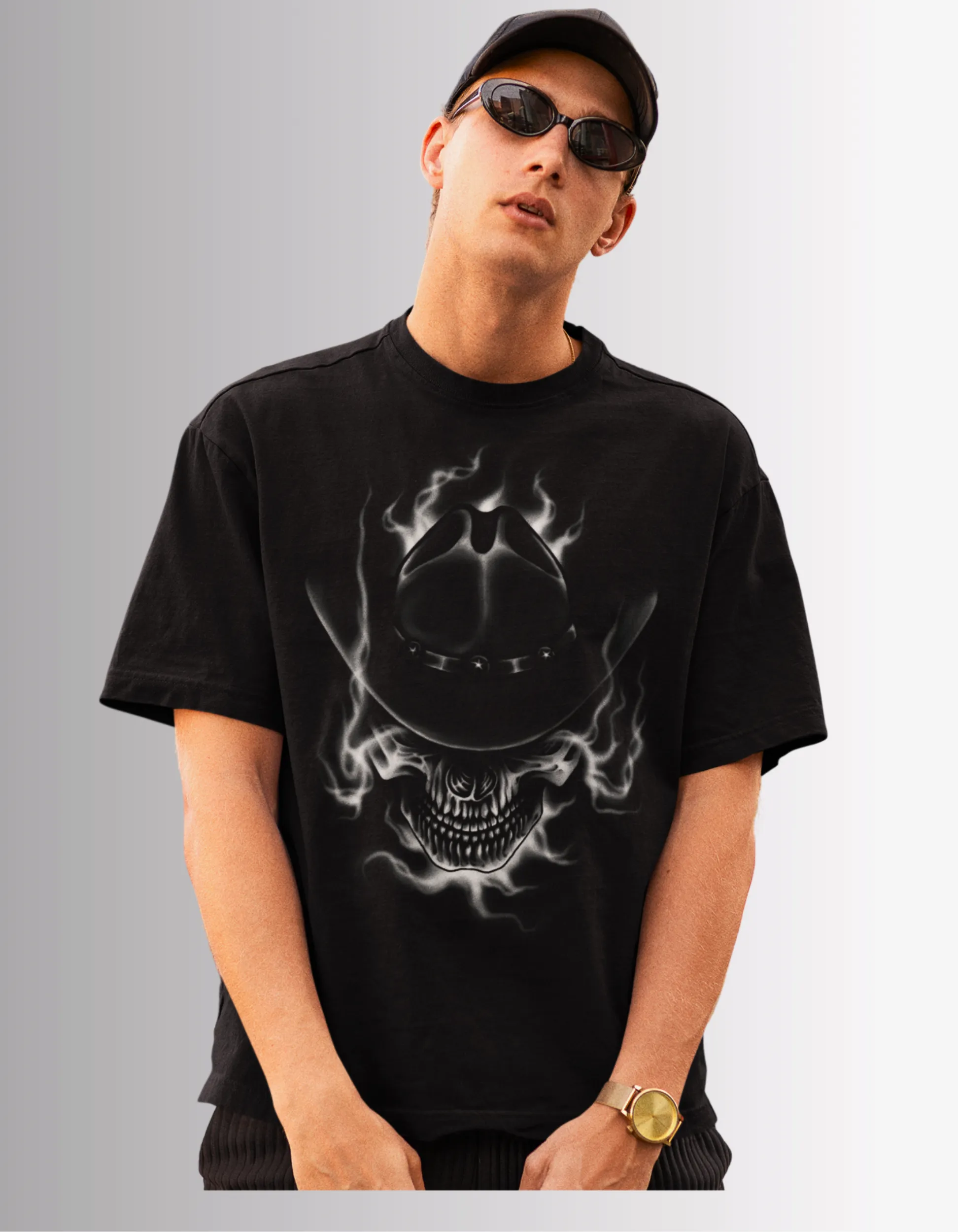 Black Skull Cowboy oversized T-shirt