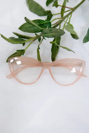 Blush Blue Light Retro Bold Cat Eye Glasses