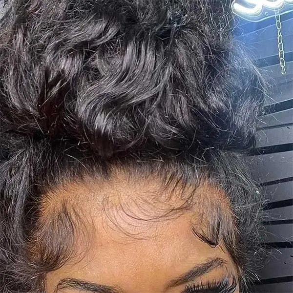 Breathable Frontal Lace Wig Pre Plucked Deep Wave Human Hair Wig Natural Hairline
