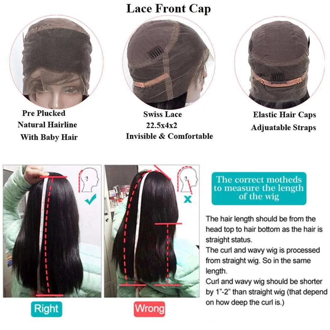 Breathable Frontal Lace Wig Pre Plucked Deep Wave Human Hair Wig Natural Hairline