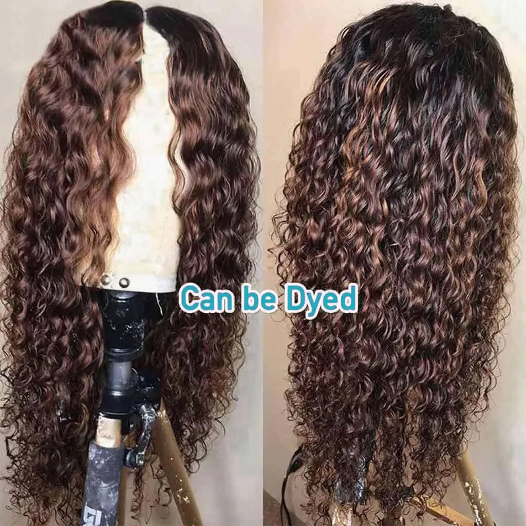 Breathable Frontal Lace Wig Pre Plucked Deep Wave Human Hair Wig Natural Hairline
