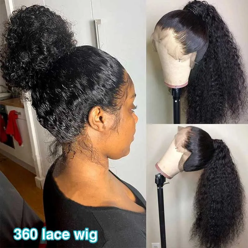 Breathable Frontal Lace Wig Pre Plucked Deep Wave Human Hair Wig Natural Hairline