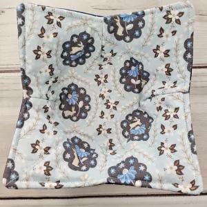 Bunnies on Doilies with Polka Dots - 100% Cotton Bowl Cozy