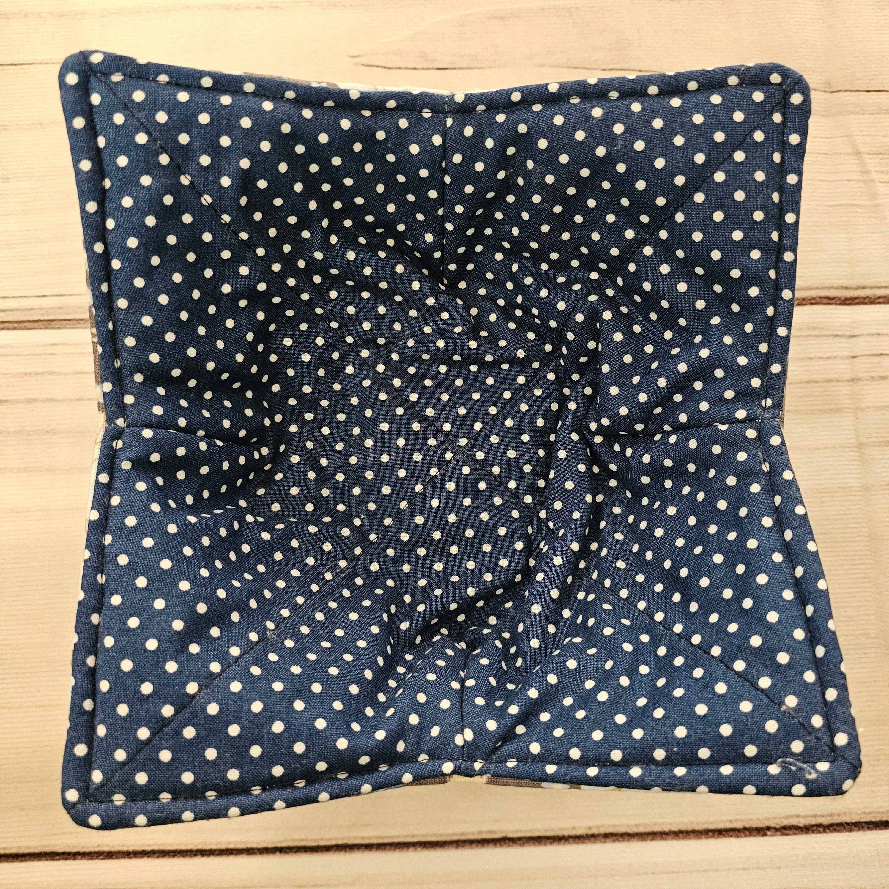 Bunnies on Doilies with Polka Dots - 100% Cotton Bowl Cozy
