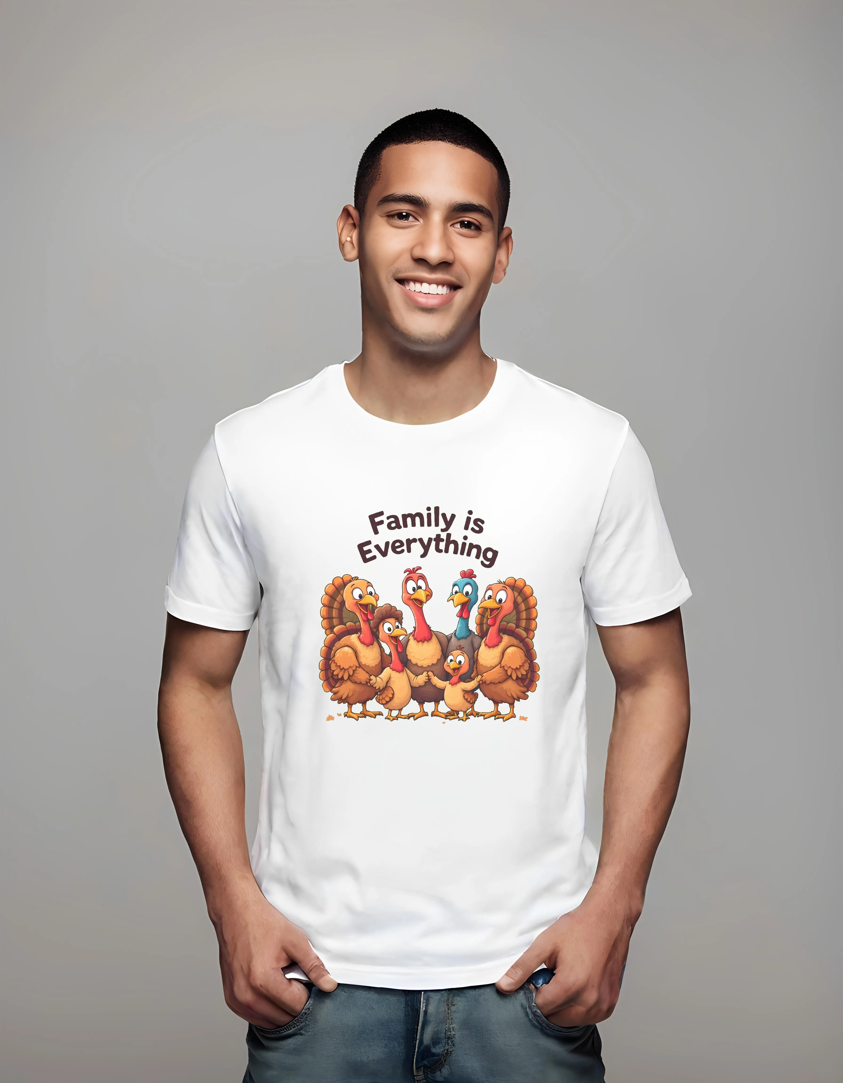 Cartoon Turkeys Family Gathering | Classic T-Shirt (Unisex)