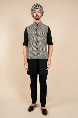 Chevron Nehru Jacket