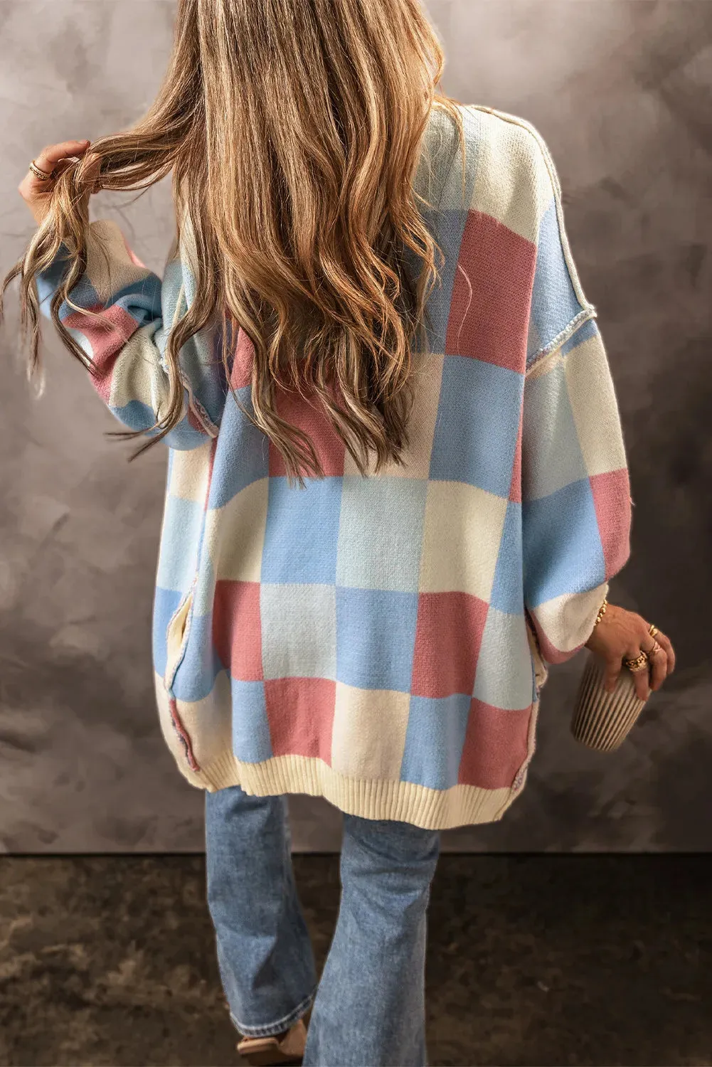 Color Block Long Sleeve Cardigan