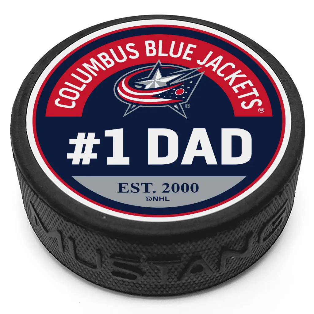 Columbus Blue Jackets #1 Dad Textured Puck