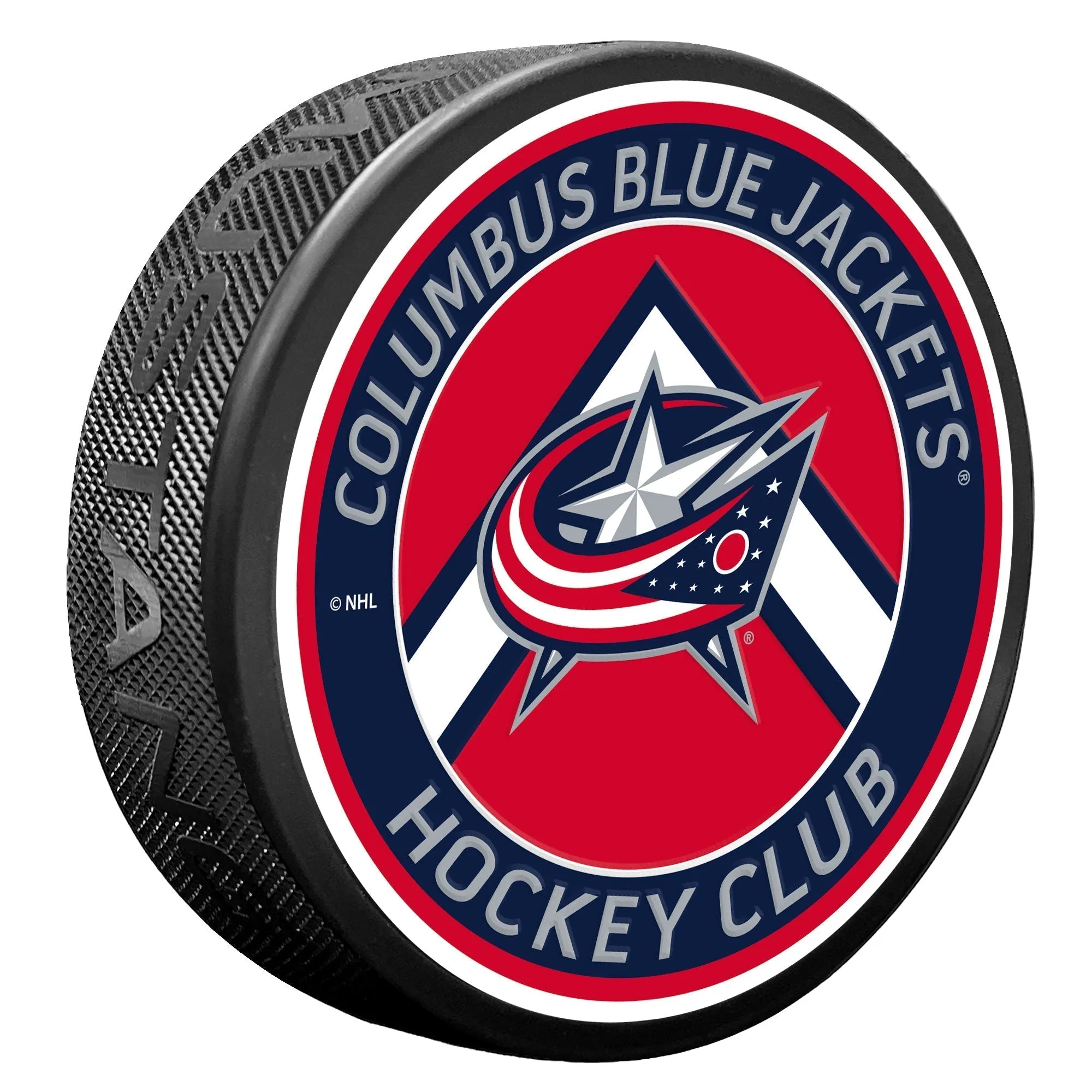 Columbus Blue Jackets Puck - Chevron Banner