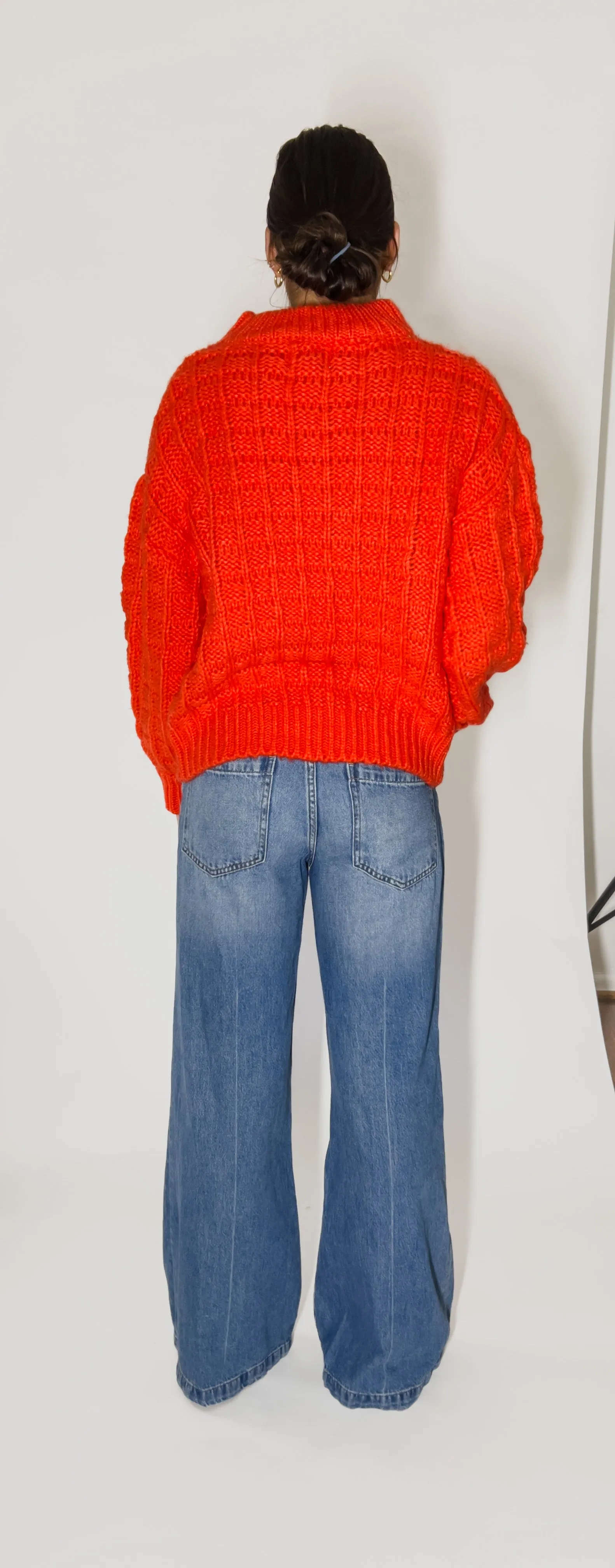 Coral Cozy Knit Sweater