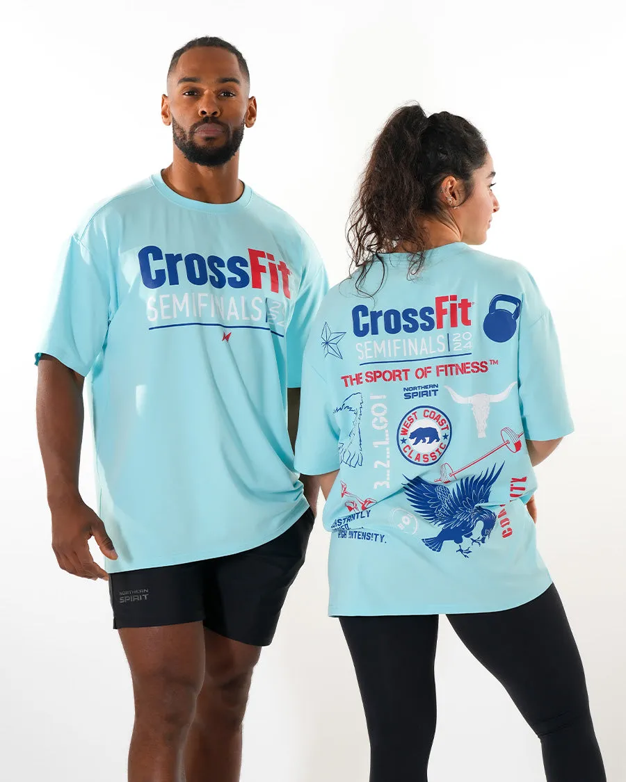 CrossFit® Smurf Patchwork  - WEST COAST CLASSIC Unisex overSized T-shirt