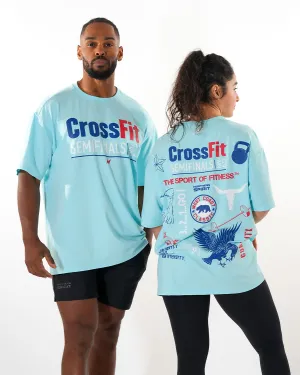 CrossFit® Smurf Patchwork  - WEST COAST CLASSIC Unisex overSized T-shirt