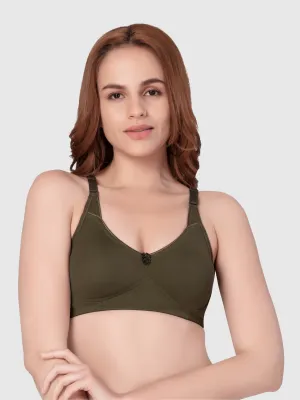 Daisy Dee Dark Green Non Padded Non-Wired Full Coverage T-Shirt Bra - NSNVI-Dark Green
