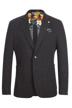 Dark Grey Textured Sports Jacket