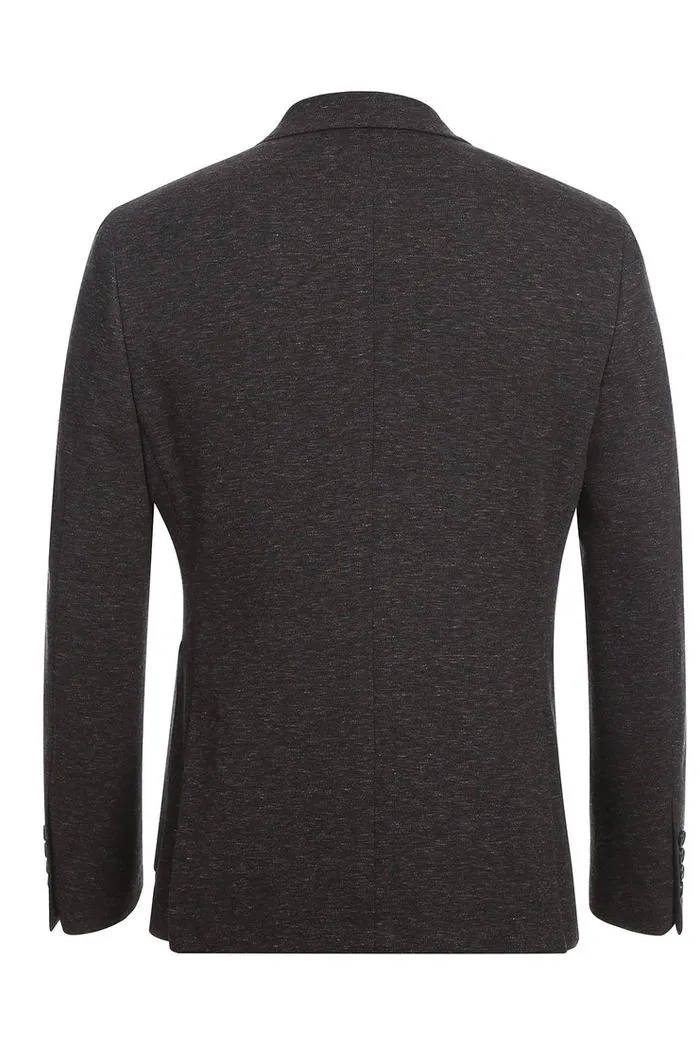 Dark Grey Textured Sports Jacket