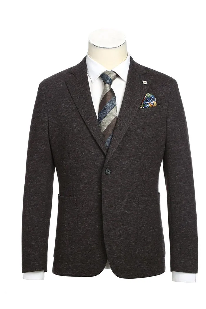 Dark Grey Textured Sports Jacket