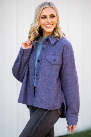 Dusty Blue and Purple Textured Shacket