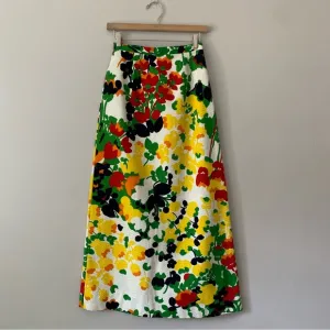 Eddy George California Vintage Long Maxi Skirt Floral Textured 60s 70s 80s XS