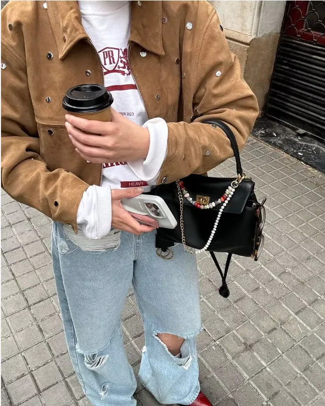 ELLEN | STUDDED SUEDE JACKET