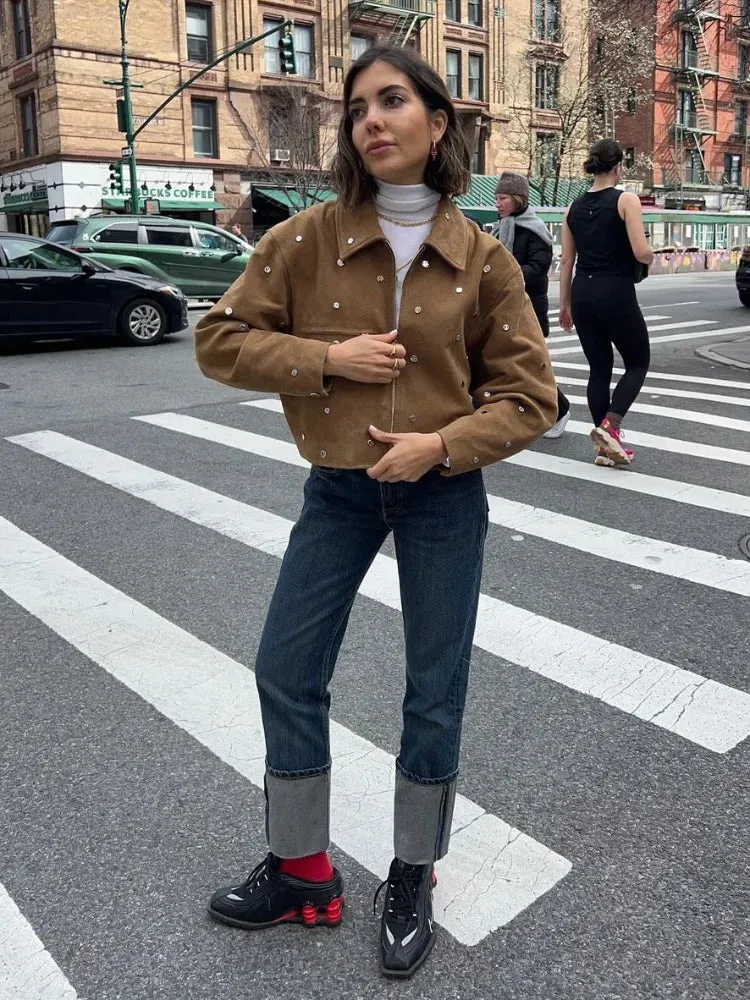 ELLEN | STUDDED SUEDE JACKET